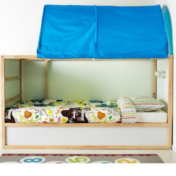 IKEA Kura Bed Tent Canopy, Kids Twin Size Blue Tarp, Bunk Bed, Loft Bed, Open - Picture 2 of 10